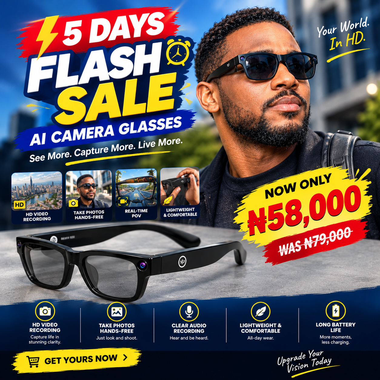 BennyBoom smart video camera glasses